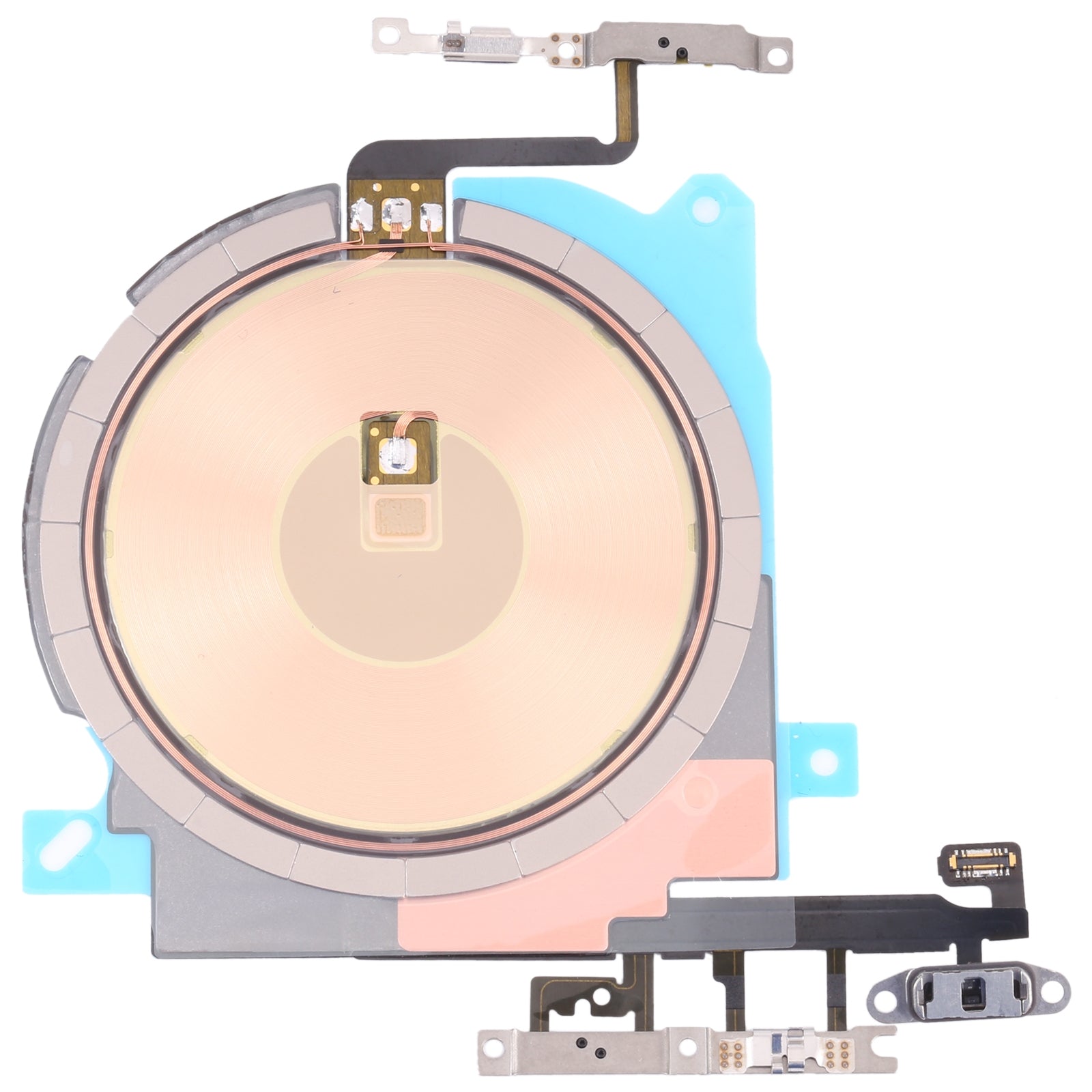For iPhone 13 6.1 inch Wireless Charging Power On/Off and Volume Buttons Flex Cable Repair Part (without Logo) For iPhone 13 6.1 inch Wireless Charging Power On/Off and Volume Buttons Flex Cable Repair Part (without Logo)